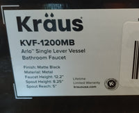 Robinet de salle de bain Kraus KVF-1200MB Arlo Single Lever Vessel Bathroom Faucet Noir Mat (Valeur de + de 200.00$)