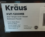 Robinet de salle de bain Kraus KVF-1200MB Arlo Single Lever Vessel Bathroom Faucet Noir Mat (Valeur de + de 200.00$)