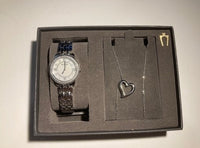 Ensemble-cadeau montre-bracelet et collier en acier inoxydable avec cristaux pour femmes de Bulova Modèle : 96X155