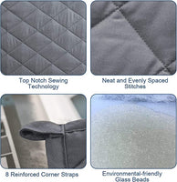 GoHome Couverture adulte de 15 lbs, 80''x 87'' (couverture de lit lourde queen ou king size avec 100% coton griss foncé)