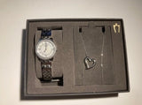Ensemble-cadeau montre-bracelet et collier en acier inoxydable avec cristaux pour femmes de Bulova Modèle : 96X155