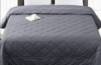GoHome Couverture adulte de 15 lbs, 80''x 87'' (couverture de lit lourde queen ou king size avec 100% coton griss foncé)
