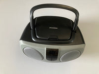 CURTIS Sylvania SRCD243M-SILVER Modèle  SRCD243 Portable Lecteur CD avec AM/FM Radio, Boombox (Gris-Argenté)