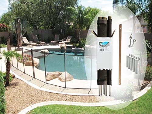 Life Saver Pool Fence - Kit de clôture -à section Unique de 12 pieds x 4 pieds de hauteur - Noir