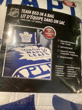 Ensemble de draps et taie d'oreiller de 4 pièces des Maple Leafs de Toronto (Lit d'équipe dans un sac) pour lit simple - Neuf